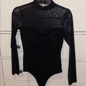 Black mesh bodysuit